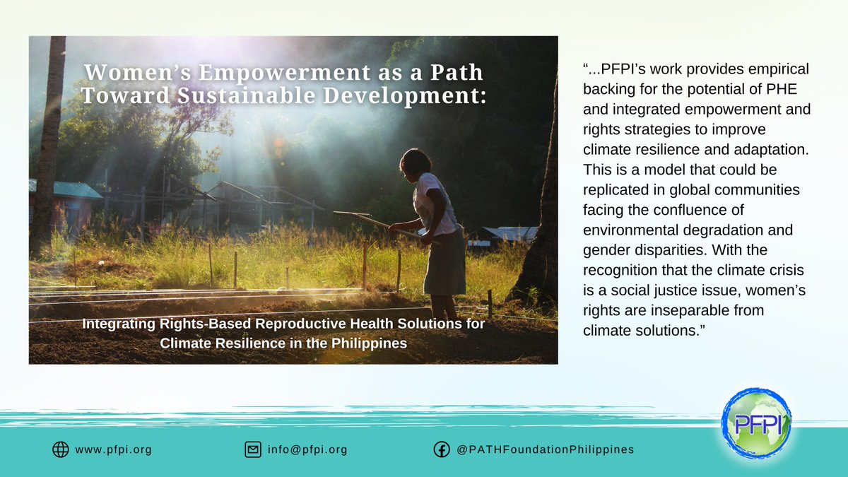 This @PopConnect1968 case study describes how community-led population, health and environment (#PHE) strategies—promoted by PFPI—have advanced community development, women empowerment, and climate resilience in the Philippines. Read more: bit.ly/3Kr3uH3.