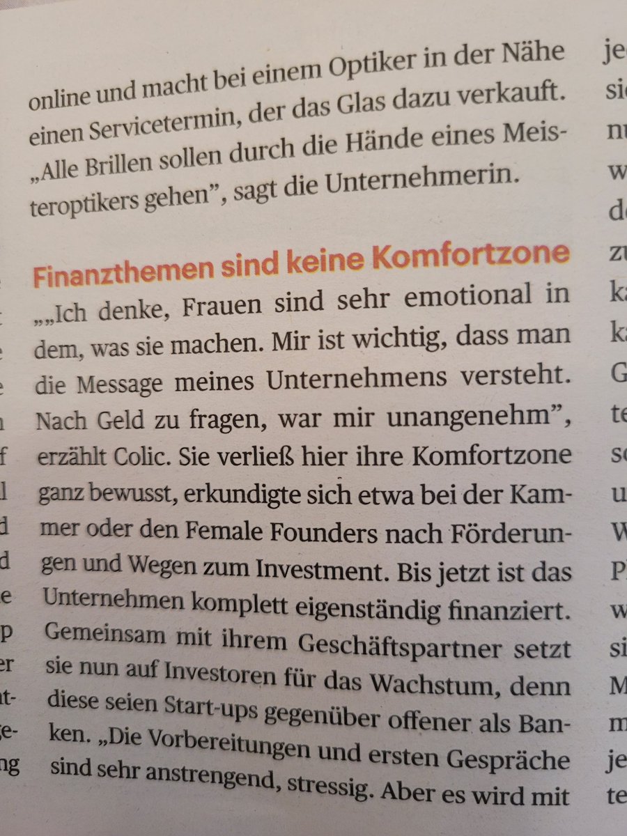 Die Wirtschaftskammer erklärt mir, dass ich als Frau "mehr Mut zum Geld" haben muss &amp; "Finanzthemen keine Komfortzonen" für uns Unternehmerinnen seinen. Also, wenn ich keine Kammerumlagen zahlen müsste, wäre meine Finanzkomfortzone tatsächlich heimeliger. Und Sexismus-freier.