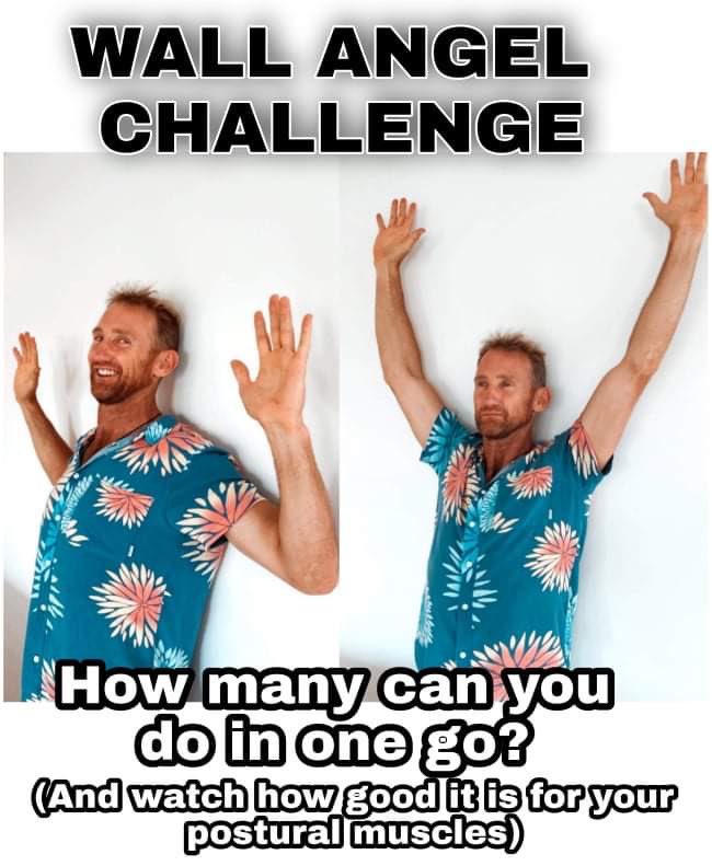 WALL ANGEL CHALLENGE

How many can you do in one go?
(And watch how good it is for your postural muscles)