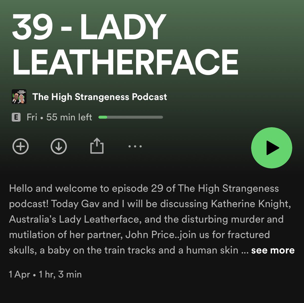 Highstrangepod's tweet photo. #newepisodealert🚨🚨🚨🚨 #newepisodealert #newepisode our latest episode is out now! 😊 #katherineknight #femaleleatherface #murder #truecrime #truecrimeepisode #entertainment #truecrimepodcastepisode #truecrimenerd #truecrimeaddict #truecrimejunkie #podcastepisode #podcast https://t.co/TmoF9A6H8X