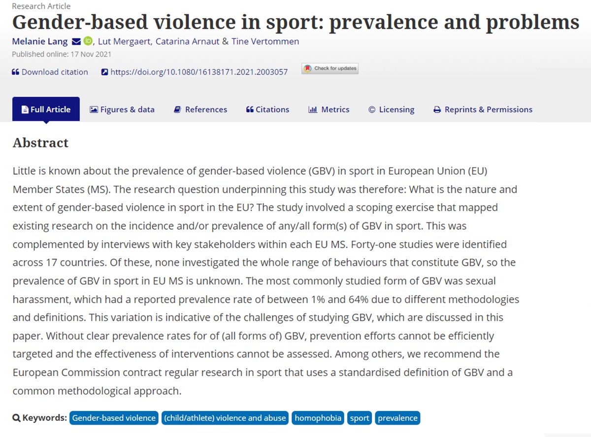 Measuring the extent of gender-based violence is essential for developing effective policies. This does not come without challenges. 

📖Read the open-access article co-authored by <a href="/LutMerg/">L M</a> from Yellow Window <a href="/catarinarnaut/">catarina arnaut</a> <a href="/DrMelLang/">Professor Melanie Lang</a> &amp; @TineVertommen 

➡️bit.ly/35F7Wma