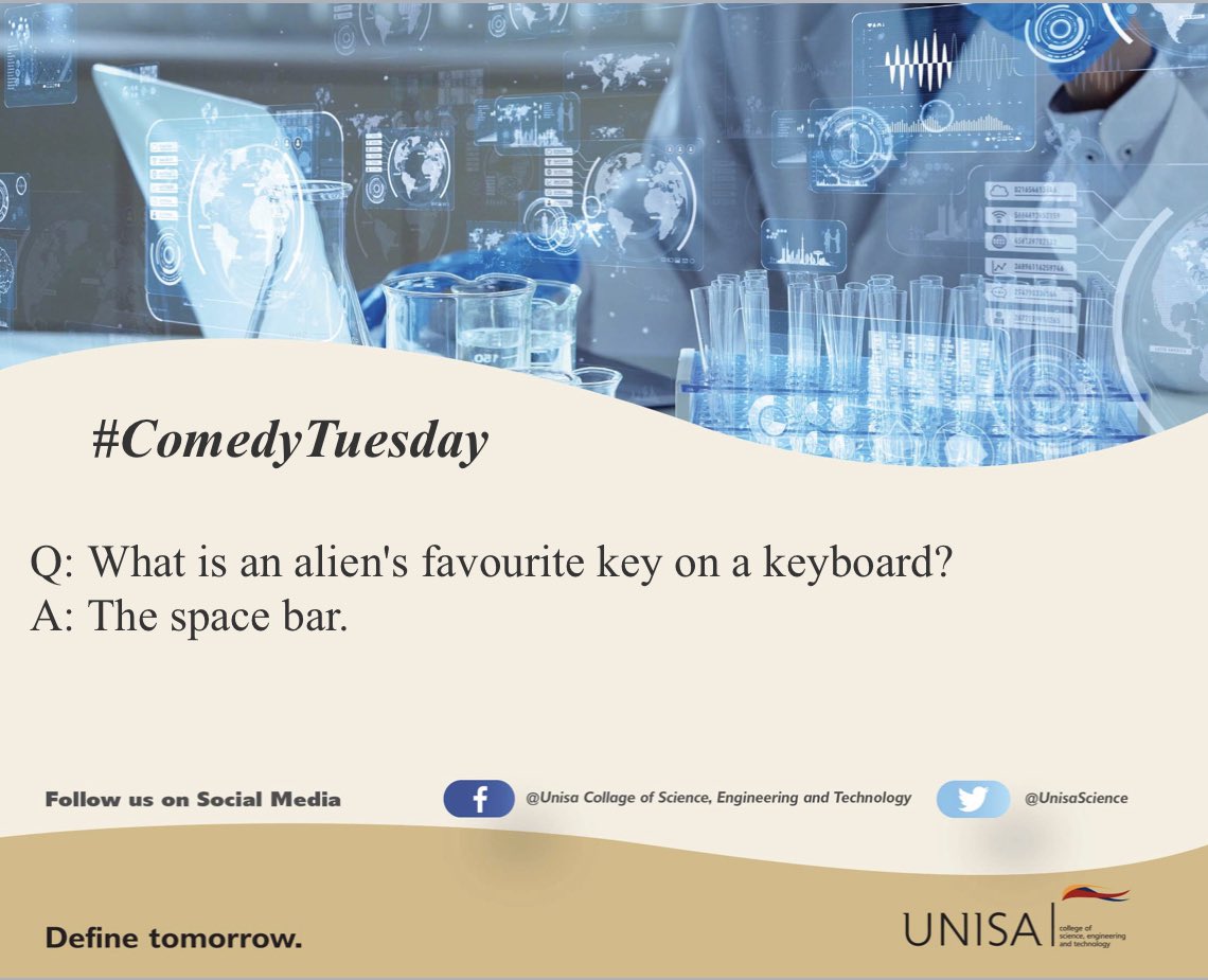 UnisaCSET's tweet photo. #ComedyTuesday #JustForLaughs #CSET #UNISA https://t.co/e3F6xuUBoW