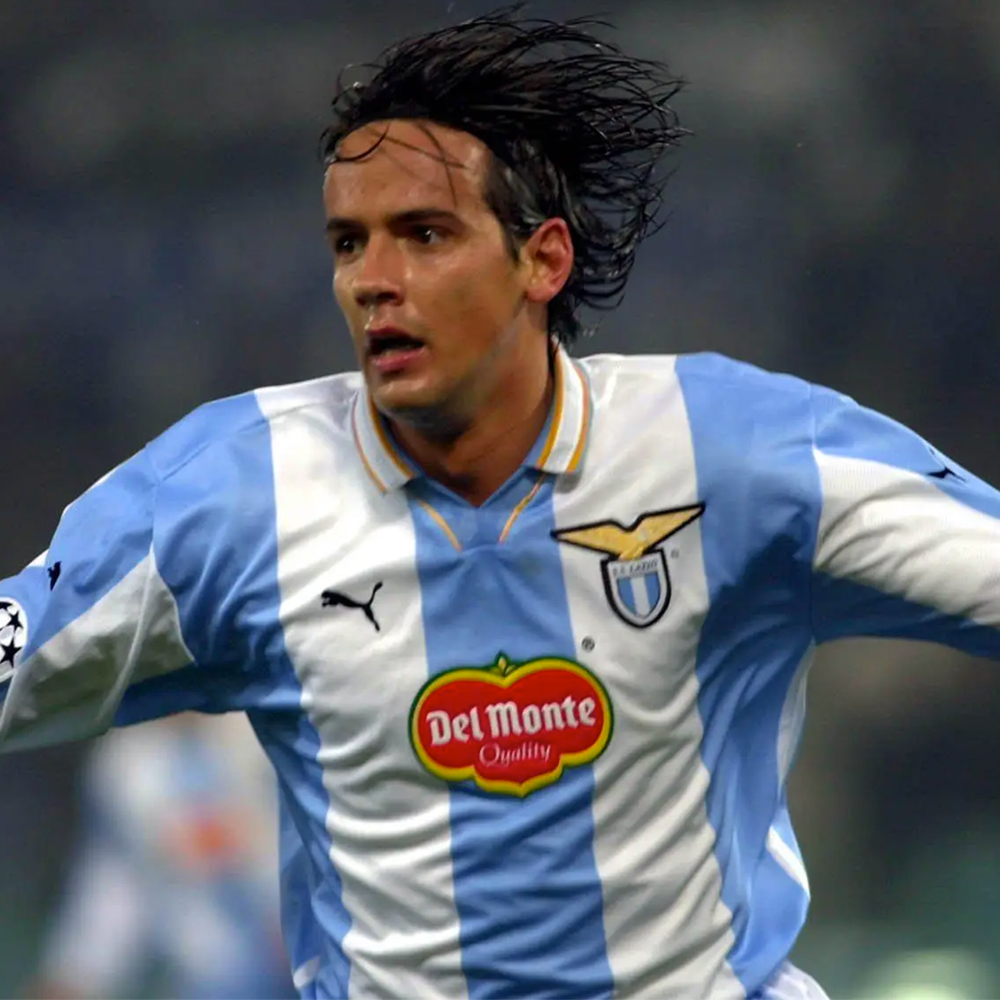 Happy Birthday Simone Inzaghi! Here he is wearing that stunning 99/00 Lazio European Shirt 