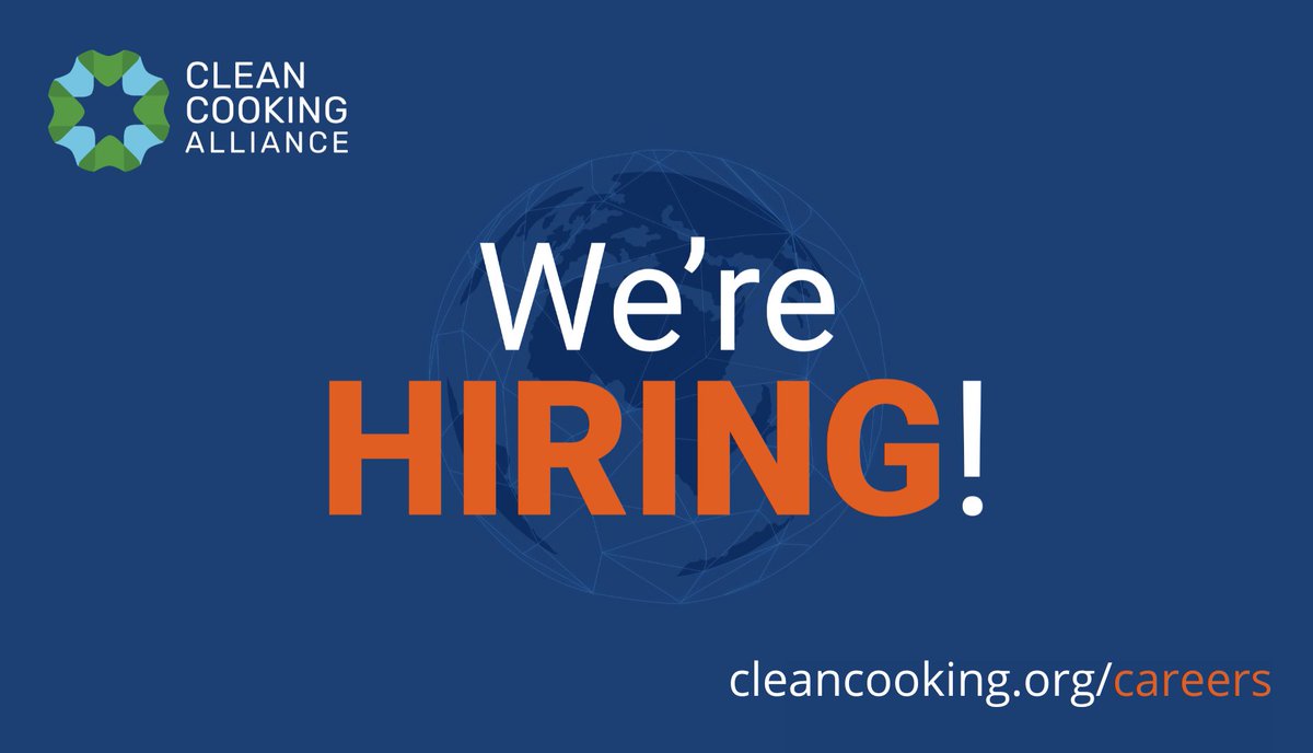 CCA’s Market Strengthening team is #hiring a Manager to lead the design and implementation of program-level learning activities to enable the team to more effectively work towards accelerating markets for #cleancooking.

Apply here 👇
ow.ly/sOOY50In5TK