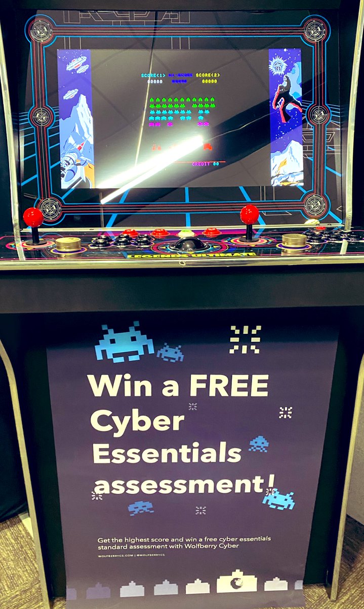 PureCyberLtd's tweet photo. We’re @WelshBizShows @CardiffCityStad today on Stand 62.

Come along and see if you can top the leader board of our #HackerAttacker game otherwise known as Space Invaders 😄 &amp; win a free @IASME1 #cyberessentials assessment !! 

#business #exhibition #CyberSecurity #WALES https://t.co/gvvySeIm0u