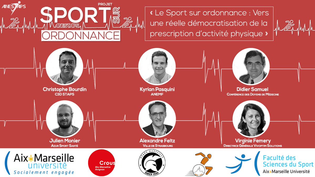 ANESTAPS's tweet photo. [ #SPORTSURORDONNANCE 🩺 ] 

📢J-1 avant le Projet Sport sur Ordonnance organisé à Marseille ! 

🗓 Rdv le jeudi 7 avril pour un colloque (Campus de Luminy) : Le Sport sur Ordonnance : Vers une réelle démocratisation de la prescription d'activité physique. https://t.co/GfklDrMPN8