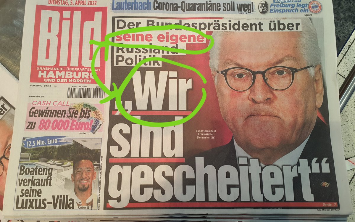 Aarefrank's tweet photo. Gut so,
auch @BILD_Hamburg greift endlich mal die branchenübliche Verlogenheit des #WehlingWIR an.
#Steinmeier #Eikonal #Kurnaz CC @LyllithB https://t.co/3yareBHwrv