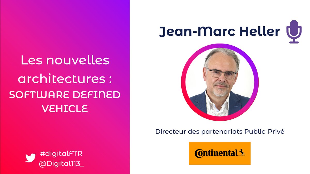 Digital113_'s tweet photo. [#DigitalFTR 🚗] Jean-Marc Heller, de @Conti_Press poursuit ce focus sur la mobilité terrestre en abordant le sujet du #Software Defined Vehicle : et si à terme la voiture devenait un smartphone sur roues ? https://t.co/WILPaDIat5