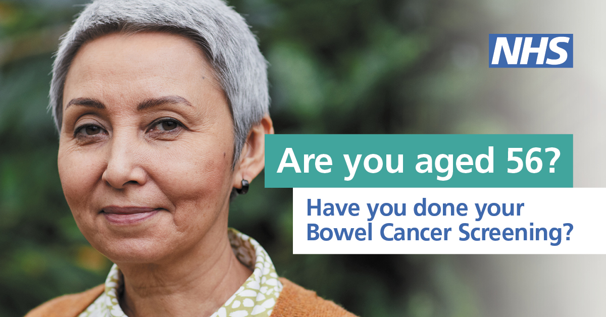 NELHCP's tweet photo. Bowel cancer is the 4th most common type of cancer, but is treatable with early detection

Aged 56 or over 60?

You can do your bowel cancer screening today – https://t.co/y5YGjhLM2X https://t.co/fhGl3AwYH7