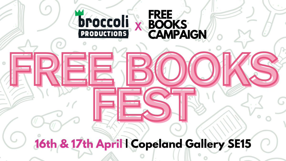 The Free Books Festival! 📣📣

So excited to announce <a href="/BroccoliContent/">Broccoli Productions</a> <a href="/BooksCampaign/">Free Books Campaign</a>  first ever book festival in Peckham this Easter! It’s entirely free and full of events for all ages, including workshops, talks and of course, a FREE ‘BOOKSHOP’📚

freebookscampaign.co.uk/festival