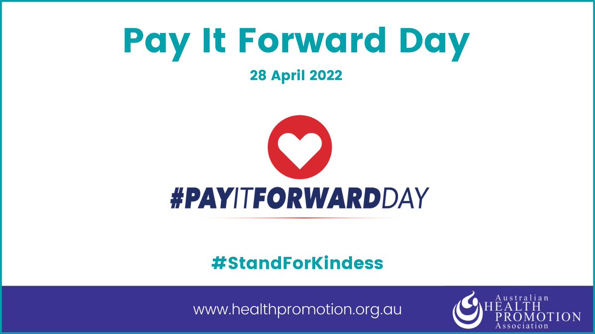 AHPA_AU's tweet photo. Our members #standforkindness and a healthy, equitable Australia all year around. Today we celebrate #PayItForwardDay, a worldwide celebration of kindness 🙌

Join AHPA today: https://t.co/vSmDdR29IO

#publichealth #healthpromotion https://t.co/QgQTY7GT3Y