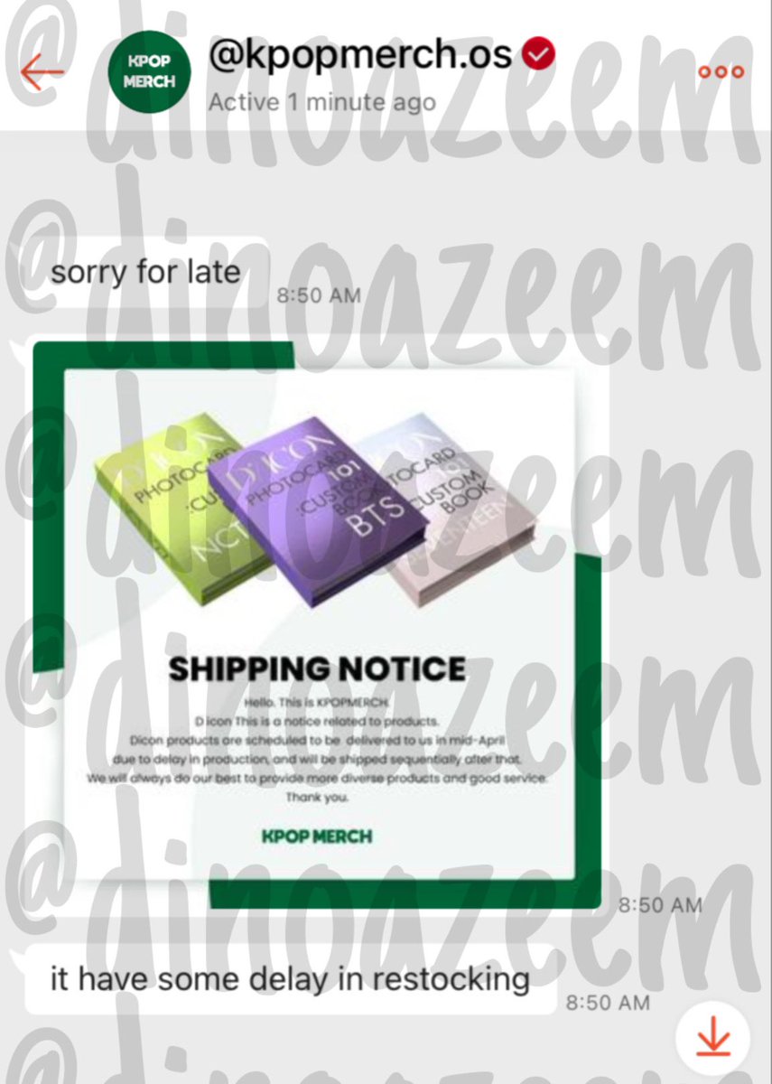 dinoazeem's tweet photo. hii here’s the latest update from kpopmerch 😄 thank you for your patience ;)

 #dinoazeemupdate https://t.co/DwmKkOmfPy