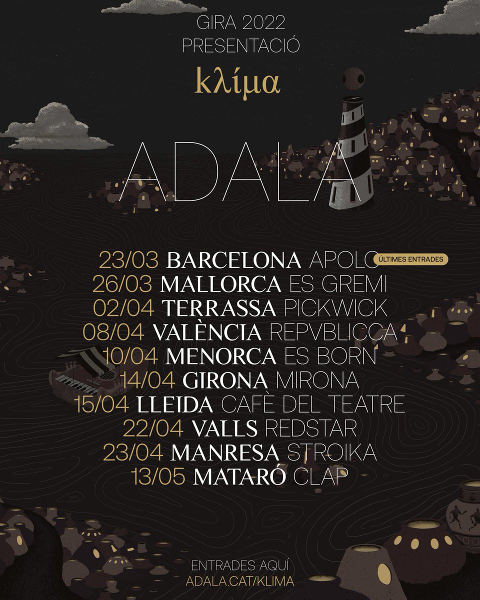 komun.org (@komunorg) on Twitter photo RT @blankfosk@social.anartist.org
Ja disponibles les entrades dels concerts de presentació de 'Klima'.
🔗 ticketic.org/ca/entrades/ad…
Les entrades de Girona encara no estan a la venta. Aviat més info!
social.anartist.org/@blankfosk/107… RT @blankfosk@social.anartist.org
Ja disponibles les entrades dels concerts de presentació de 'Klima'.
🔗 ticketic.org/ca/entrades/ad…
Les entrades de Girona encara no estan a la venta. Aviat més info!
social.anartist.org/@blankfosk/107…