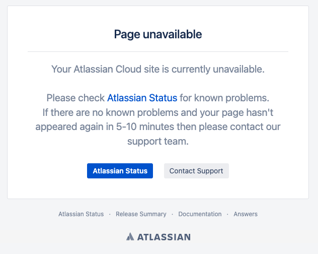 dannoutt's tweet photo. No @Jira or @Confluence - @AskAtlassian is this the software equivalent of a snow day? https://t.co/VtWCn2iwrS