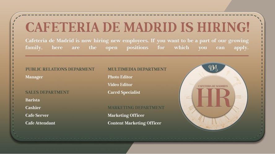 Office of Cafetería de Madrid. tweet media