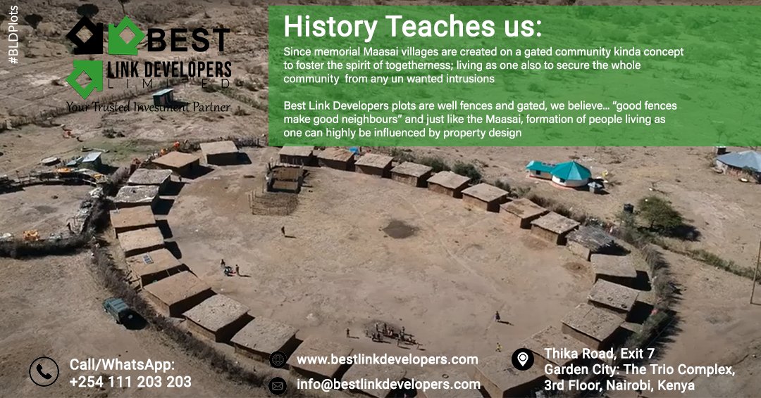 DevelopersBest's tweet photo. We believe, just like the Maasai, formation of people living as one can highly be influenced by property design
You can join the community today
Check out our Plots: https://t.co/LzEv4YG8pv
#PrimePlots #gatedcommunity #bldplot #valueadded #titledeeds #FuelShortage #Okoauchumi https://t.co/fooZmZxSEI