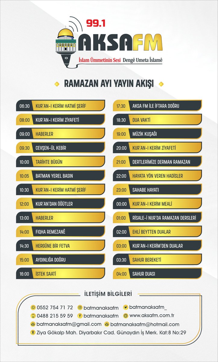 Ramazan ayına özel yayın akışı