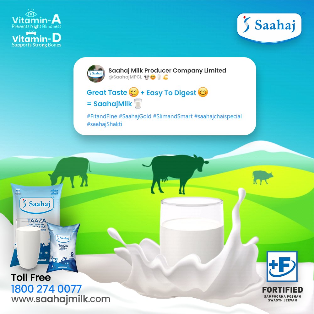 SaahajMPCL's tweet photo. GreatTaste😋+EasyToDigest😊
=SaahajMilk🥛
https://t.co/VLADo3BgBj
Toll-Free 1800 274 0077
#FitandFIne #SaahajGold #SlimandSmart #saahajchaispecial #saahajShakti https://t.co/GljeQNrXUb