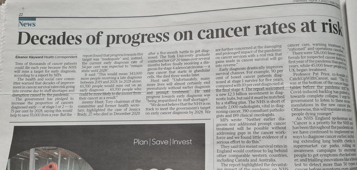 CatchUpWithCancer (@rtherapy4life) on Twitter photo 🚨new report shows decades of cancer progress being lost and deadly cancer backlog still unsolved.
<a href="/prof_price/">Professor Pat Price</a> calls for investment in radiotherapy and warns cancer services pushed to collapse in <a href="/thetimes/">The Times and The Sunday Times</a>
#CatchUpWithCancer 🚨new report shows decades of cancer progress being lost and deadly cancer backlog still unsolved.
<a href="/prof_price/">Professor Pat Price</a> calls for investment in radiotherapy and warns cancer services pushed to collapse in <a href="/thetimes/">The Times and The Sunday Times</a>
#CatchUpWithCancer