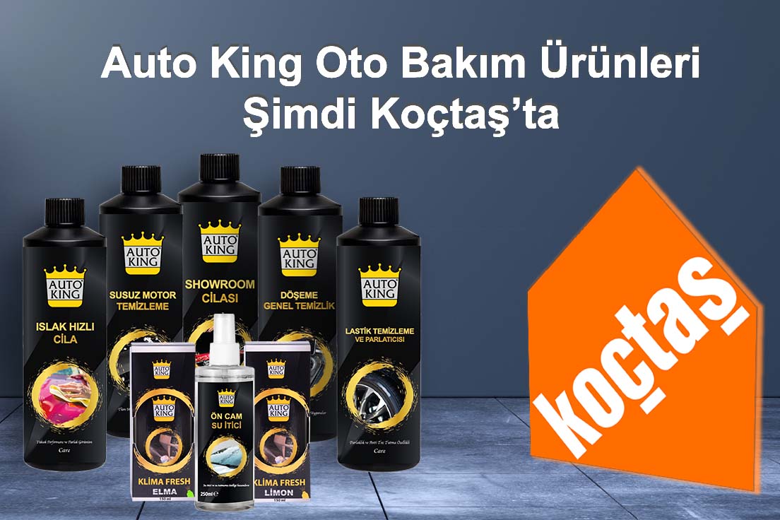 Aracınızın tüm ihtiyaçlarını tek çatı altında toplamak için satışa sunmaya başladığımız oto bakım ürünlerimiz şimdi sizlere bir adım daha yakın!

Auto King oto bakım ürünleri, e-ticaret pazaryerleri ve Auto King servis noktalarından sonra Koçtaş Yapı Marketleri'nde yerini aldı.