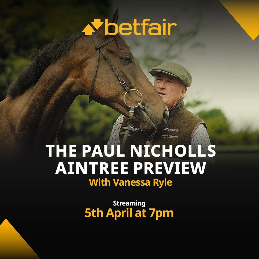 🎞  TONIGHT

🏆 Our Paul Nicholls Aintree preview is almost here. 

🎙 <a href="/V_Binnie_Ryle/">Vanessa Binnie Ryle</a> chats to <a href="/PFNicholls/">Paul Nicholls OBE</a> about the Betfair ambassadors runners at the Grand National Festival. 

📺 Streams here at 7pm this evening.