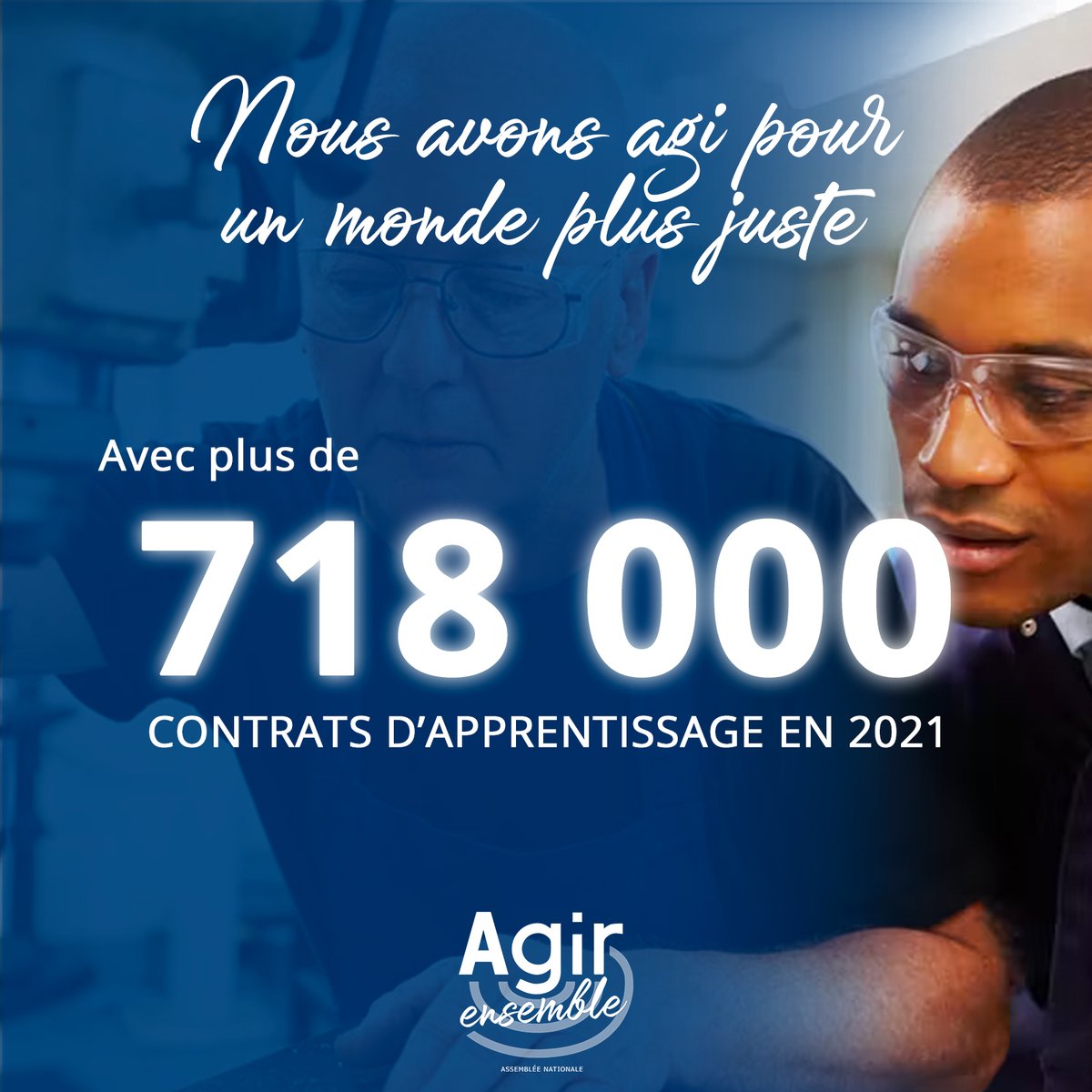 Avec le plan #1jeune1solution, l’apprentissage
a connu une année record en 2021 avec 718 000 contrats signé !

Trouver une solution pour que chaque jeune accède à une formation ou un emploi, c'est agir pour un monde plus juste.