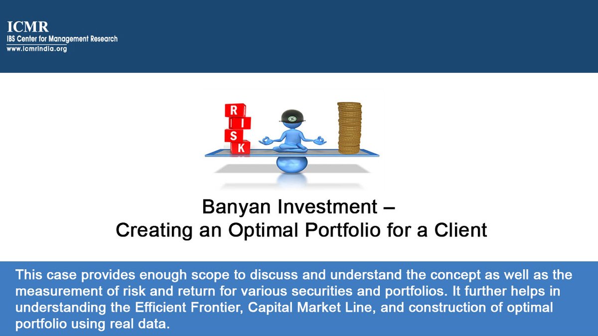 caseresearch's tweet photo. Banyan Investment – Creating an Optimal Portfolio for a Client
#RiskAndReturn #OptimalPortfolio #Beta #AlphasForNale #Rsquared #SharpeRatio #CorrelationMatri #SecurityMarketLine #CorrelationMatrix #EfficientFrontier #ExpectedReturn
https://t.co/tSBwoln5jX https://t.co/LM4hEz9Gj8