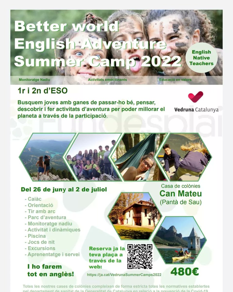 BergaVedruna's tweet photo. 📢 Vine a passar una divertidíssima setmana al Vedruna Summer Camp! 🇬🇧🏕️
Un casal en anglès adreçat als alumnes de Cicle Mitjà i Superior i de 1r i 2n d'ESO de totes les escoles Vedruna🤾♂️🎉🤸♀️ @vedrunacatalunya
#vedrunasummercamp #englishadventure #intensament https://t.co/dtd4x9aGMI