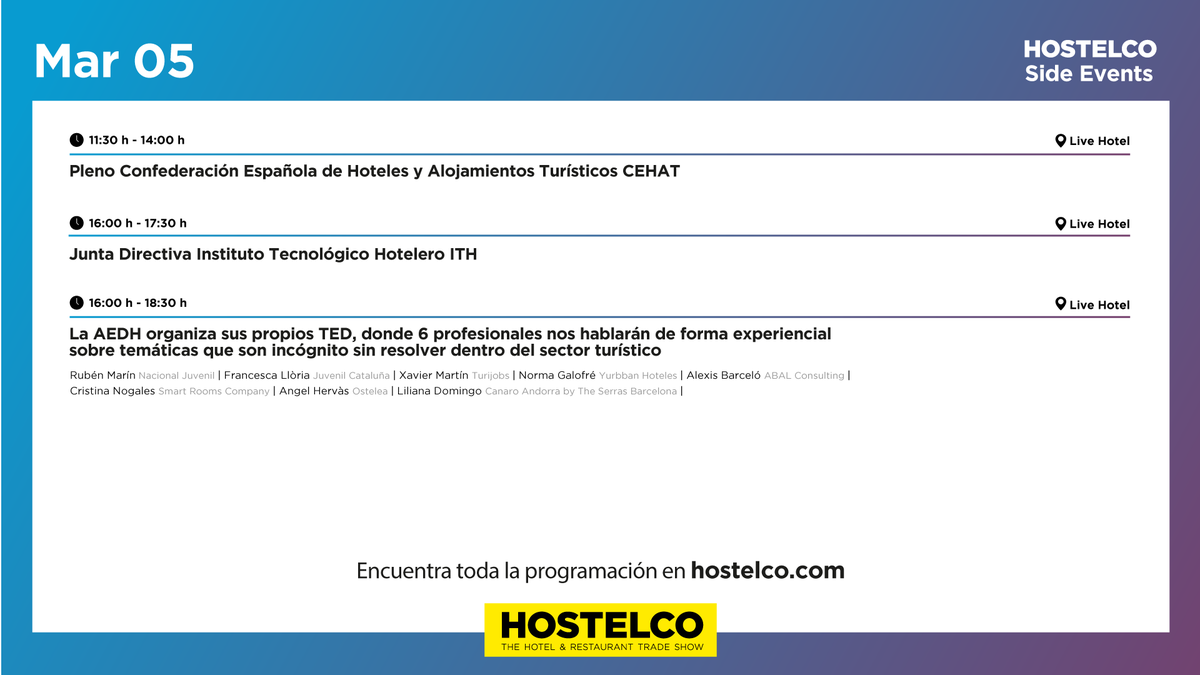 Hostelcobcn's tweet photo. Dentro del #LiveHotel también podréis encontrar todas las actividades del #HOSTELCOSideEvents 🙌 https://t.co/kY15ePBKuV