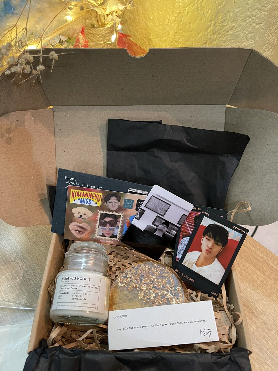 Ready to celebrate Mingyu day !!! Thank you so much <a href="/kookieprintsph/">Kookie Prints</a> for this &amp; the smooth transaction! Love the scent of the candle so much 🤍🤍

 #MyMingyuKit #24hrswithGyu