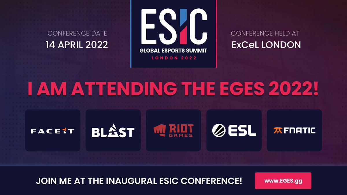 I'll be attending the <a href="/ESIC_Official/">ESIC</a> Global Esports Summit week at @ExCeLLondon - let me know if you're going to be there and want to catch up.
