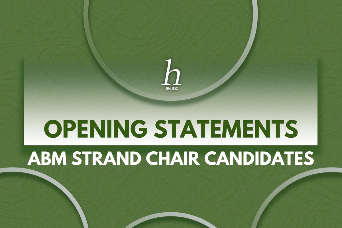 HiLitesASHS's tweet photo. Heads up, ABM juniors! 💚
ICYMI: Read the statements of the ABM Chair Candidates during the Miting de Avance held yesterday, April 4, 2022. (1/8)
#ASecondLook🔍
Pubmat by Justin Delas Armas and Jhane Hermano https://t.co/aAdc5bOjxs