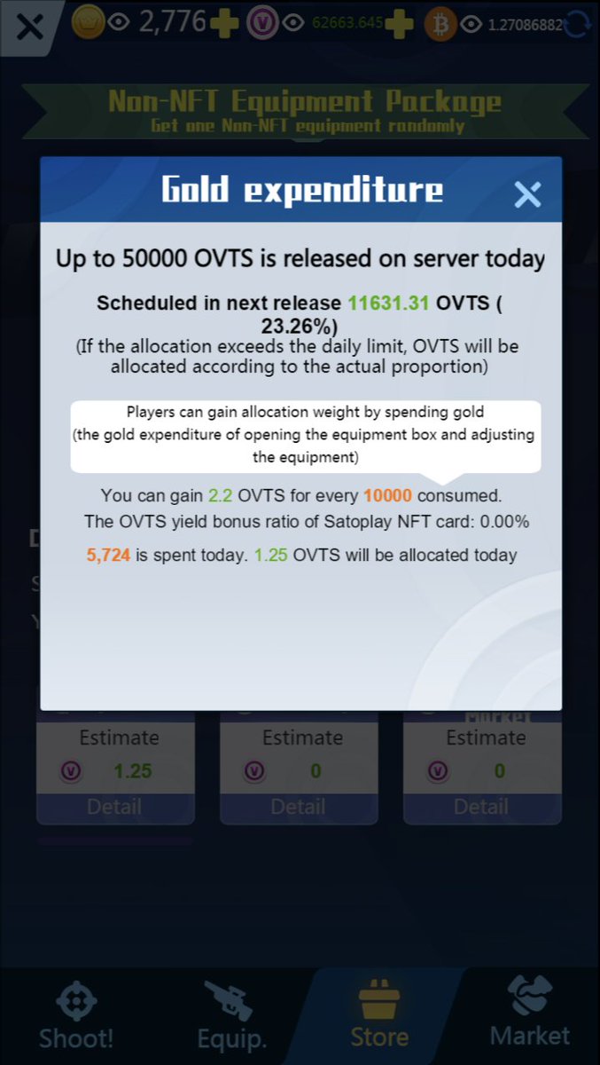 DefrontierNet's tweet image. Play 🎯 Overshoot to earn in-game gold. Use the gold to unlock Equipment Packages and earn additional $OVTS

#PlayToEarn #GameFi #BSV