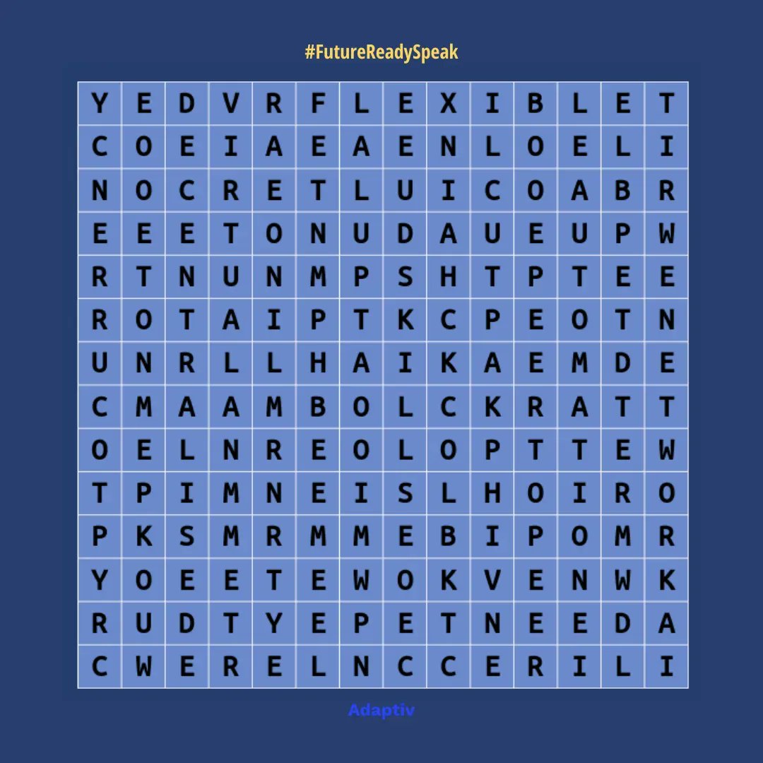 adaptiv_me's tweet photo. #QuizTime We've put down 10 🆆🅾🆁🅳🆂 that define the future of work to us. Can you find them? #FutureOfWork #BeingAdaptiv https://t.co/wE5oSFGutV