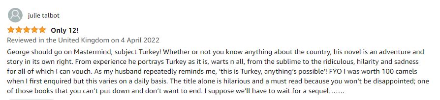 george_dearsley's tweet photo. Another nice review for my book Twelve Camels For Your Wife. https://t.co/tApg0rLScU https://t.co/L0WcgPo6DB