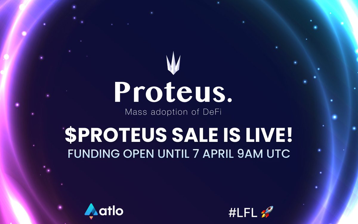 Fuzion_App's tweet photo. The @ProteusFinance sale is live! $PROTEUS is $0.06 a token. The minimum buy is 100 $UST. You have 48 hours to fund the sale. Allocations are according to #AtloRating https://t.co/l3LCTzHzn5
#LFL 🚀 https://t.co/SG7U6x26Pf
