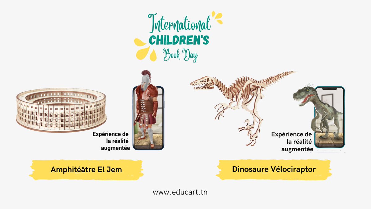 edu_cart's tweet photo. A l'occasion de la Journée Internationale du Livre pour Enfants, offrez à vos enfants une expérience éducative hors norme avec Educart 🤩 pour apprendre sur l'histoire et le patrimoine tunisien 🇹🇳 #InternationalChildrensBookDay #AugmentedReality #education #History #Patrimoine https://t.co/OEzP5GRlDe
