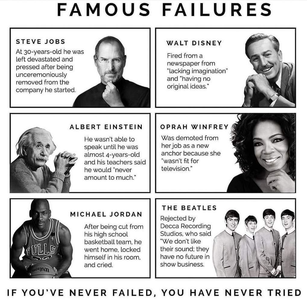 larrykim's tweet image. #TuesdayThoughts: 💪Famous failures!
