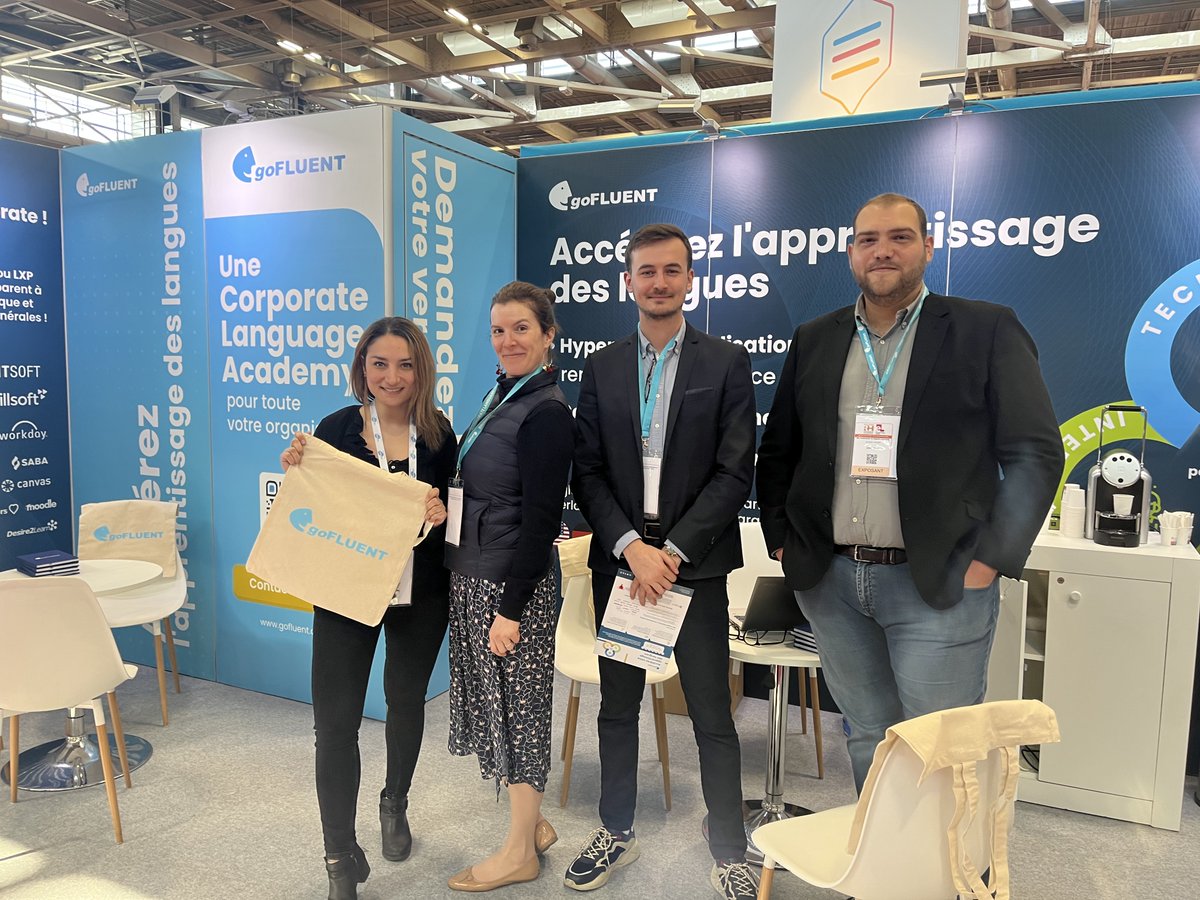gofluent's tweet photo. Our team in France had an amazing time at Salon eLearning Expo exchanging #corporatelanguagetraining insights with L&D leaders. 🤝🏻 Thanks to everyone to dropped by our booth and session! #AccelerateLanguageLearning https://t.co/BU6fdaIyIP