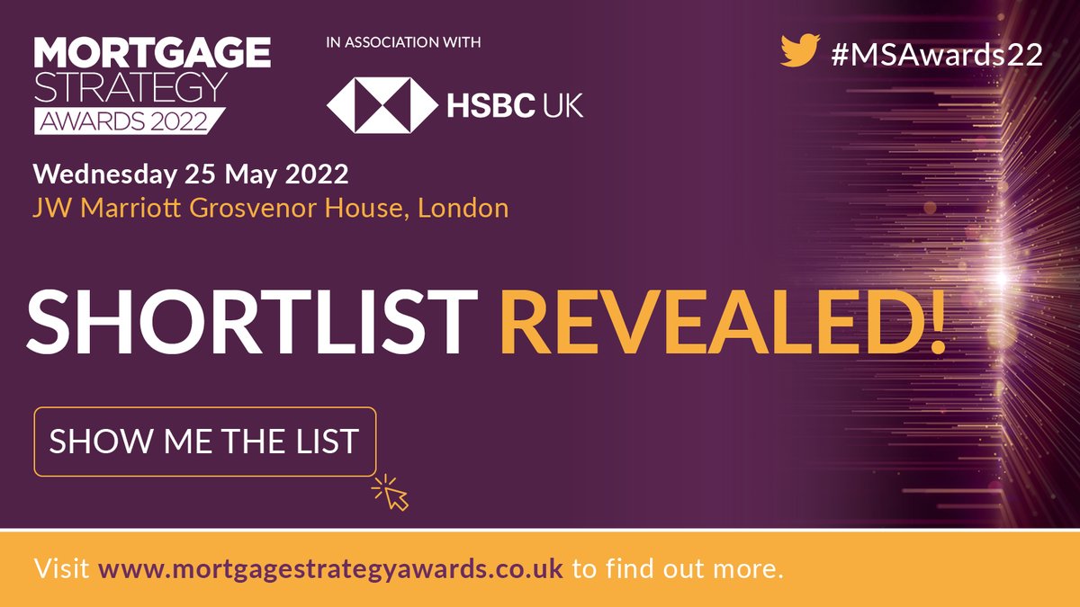 MortgageStrat's tweet photo. The SHORTLIST for the 2022 Mortgage Strategy Awards in association with @HSBC_UK is here!

A huge congratulations to our finalists on this great achievement! 

View them all here: https://t.co/rpylNYrtdw

#MSAwards22 https://t.co/gHK6kJwJga