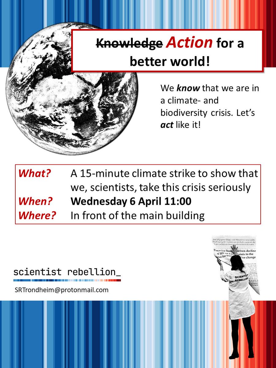 CBD at NTNU (@cbd_ntnu) on Twitter photo Climate crisis is happening here and now! Increase the awareness and demand political action NOW by joining the Climate Strike tomorrow <a href="/ScientistRebel1/">Scientist Rebellion</a> Climate crisis is happening here and now! Increase the awareness and demand political action NOW by joining the Climate Strike tomorrow <a href="/ScientistRebel1/">Scientist Rebellion</a>