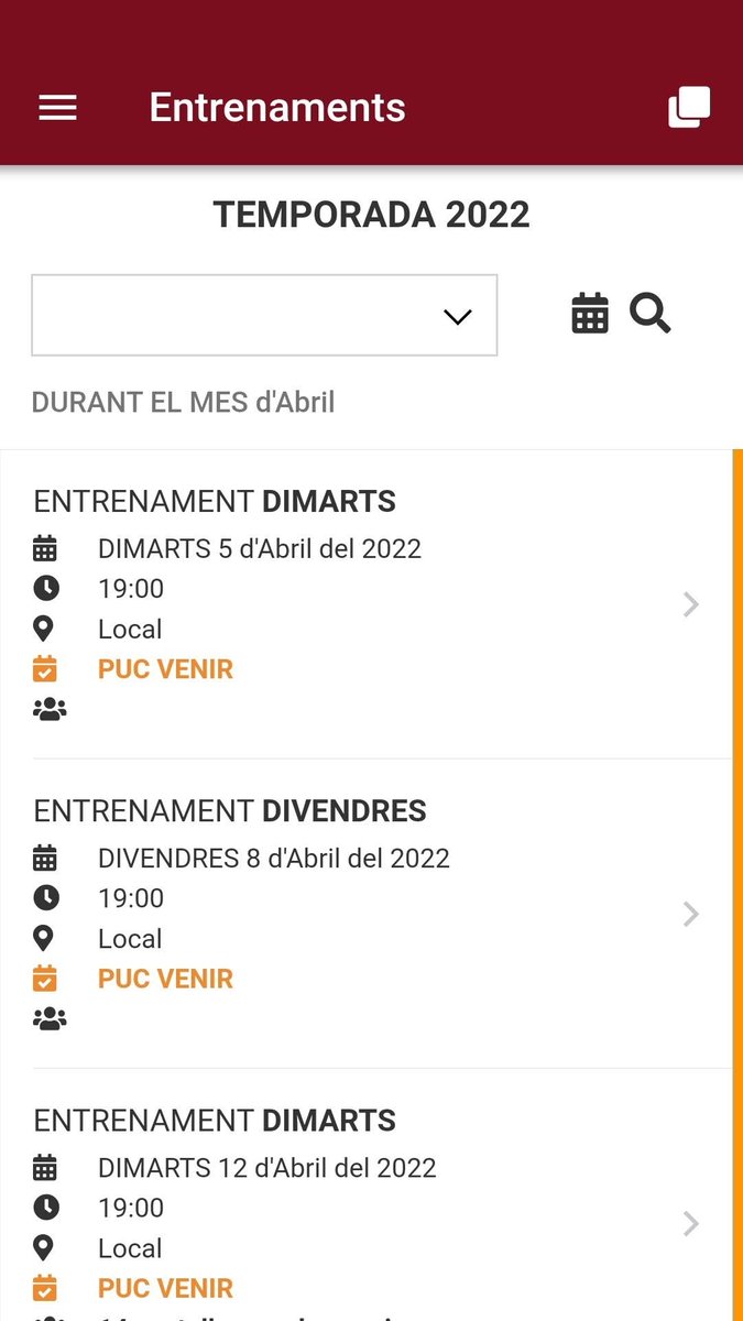 Ja podeu confirmar l'assistència per als propers entrenaments i diades. El local ens reclama!

Descarrega't l'<a href="/APPsistenciaCAT/">APPsistència</a> i confirma! 📲