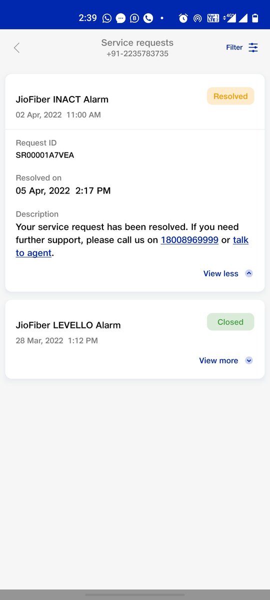 umeshandyou's tweet photo. @JioCare Jio fiber is not working since 02 April. No one resolves the issue. Called, emailed, had a chat &amp; Complaint launched and they marked it resolved everytime. How unethical and unreliable! Very bad service Jio. #Mumbai #MukeshAmbani https://t.co/9Rn63orwH8