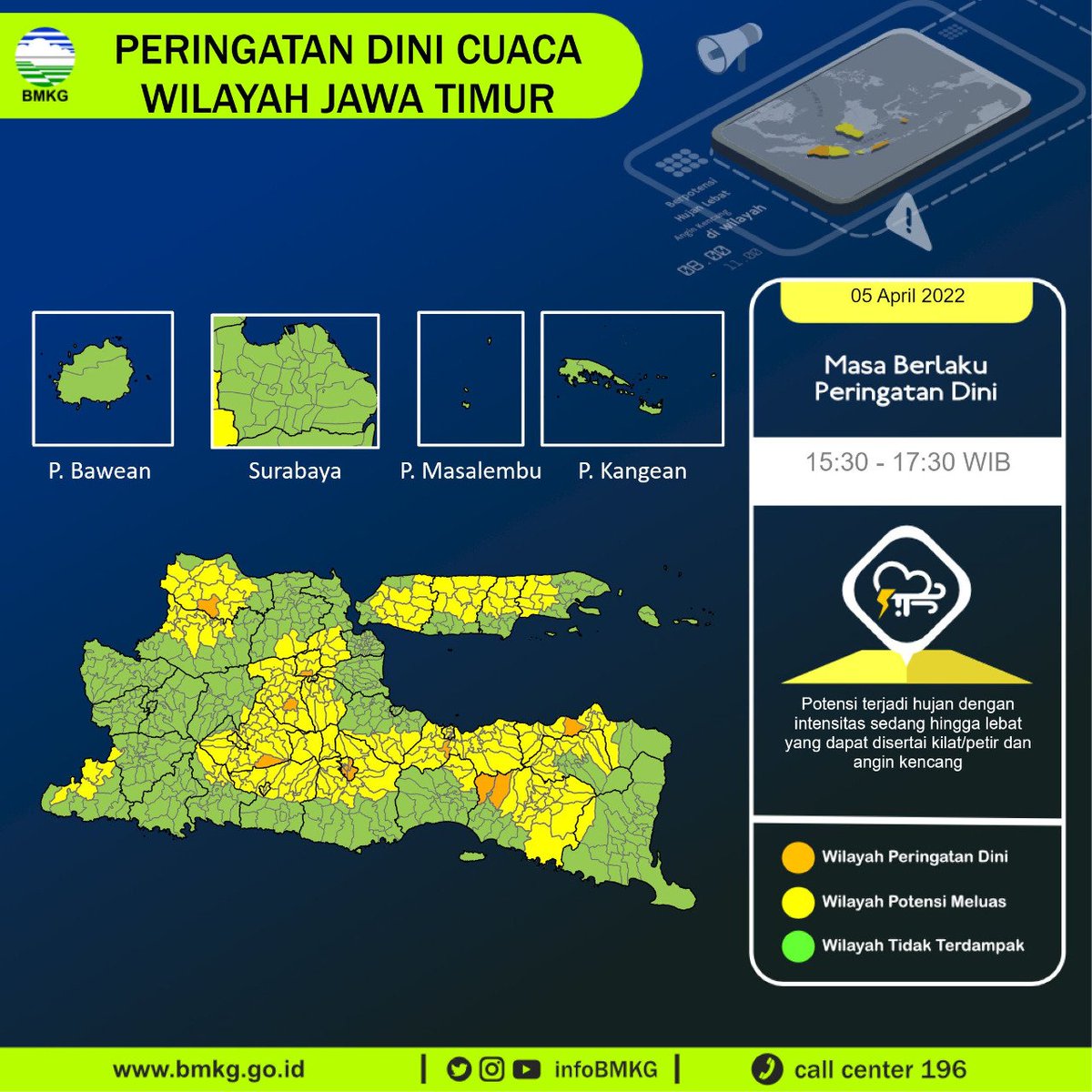 infobmkgjuanda's tweet photo. UPDATE SORE
Sore ini terpantau beberapa wilayah #Jatim sudah diguyur hujan ringan-sedang, diantarany wilayah #KabKediri, #KabBlitar, #Bondowoso, #KabProbolinggo, #Jember, #KabMalang, & #KotaMalang
Pergerakan awan cenderung k arah Barat Laut
Hati-hati dlm berkendara saat hujan π https://t.co/o3tzKWuKjZ
