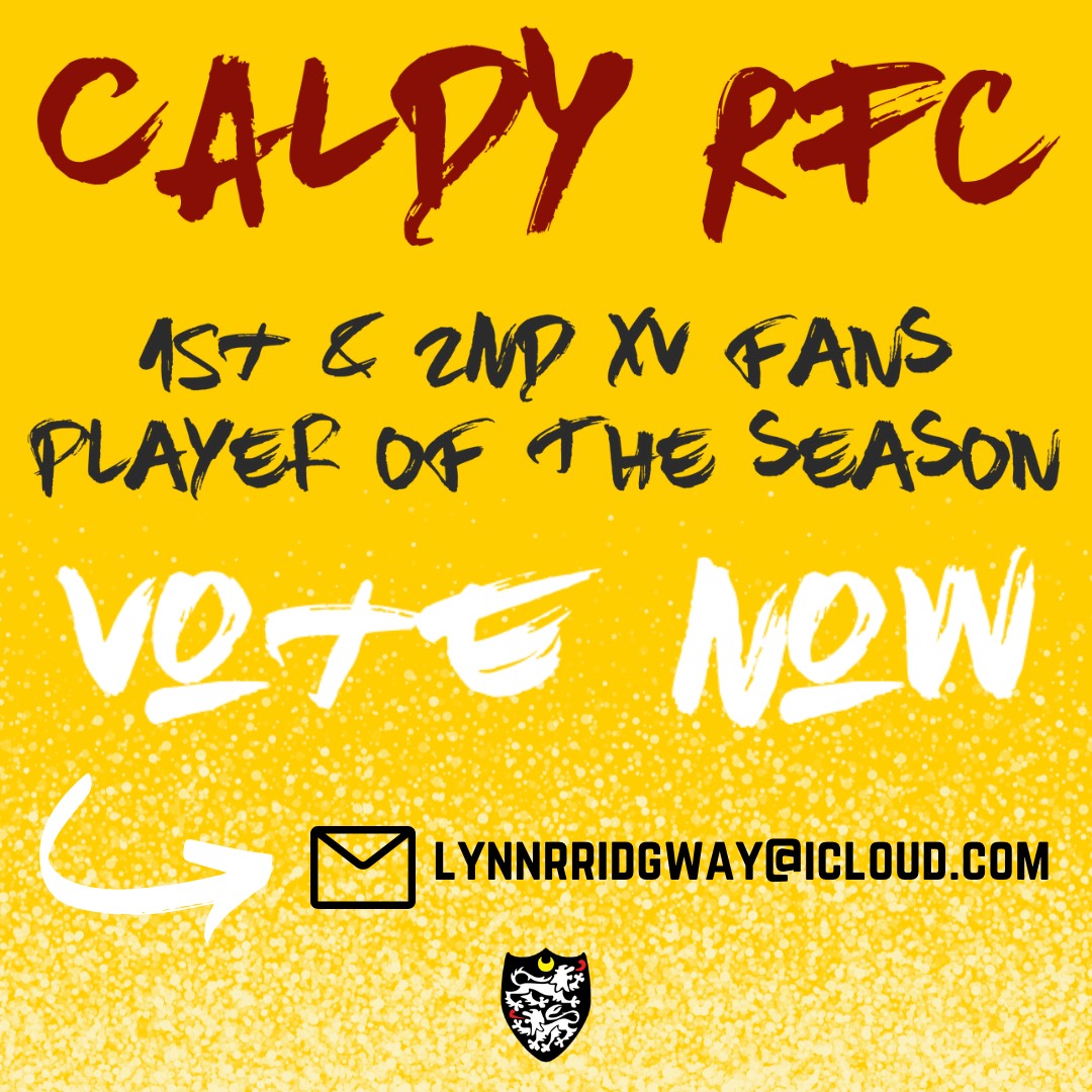 CaldyRFC's tweet photo. ✅ | VOTE NOW

Vote now for your @CaldyRFC 1st and 2nd XV Fans Player of the Season!
Please email your vote to Lynn: lynnrridgway@icloud.com 
All awards will be presented at our End of Year Ball.

Get voting.
#Ravers https://t.co/00jaVtrCER