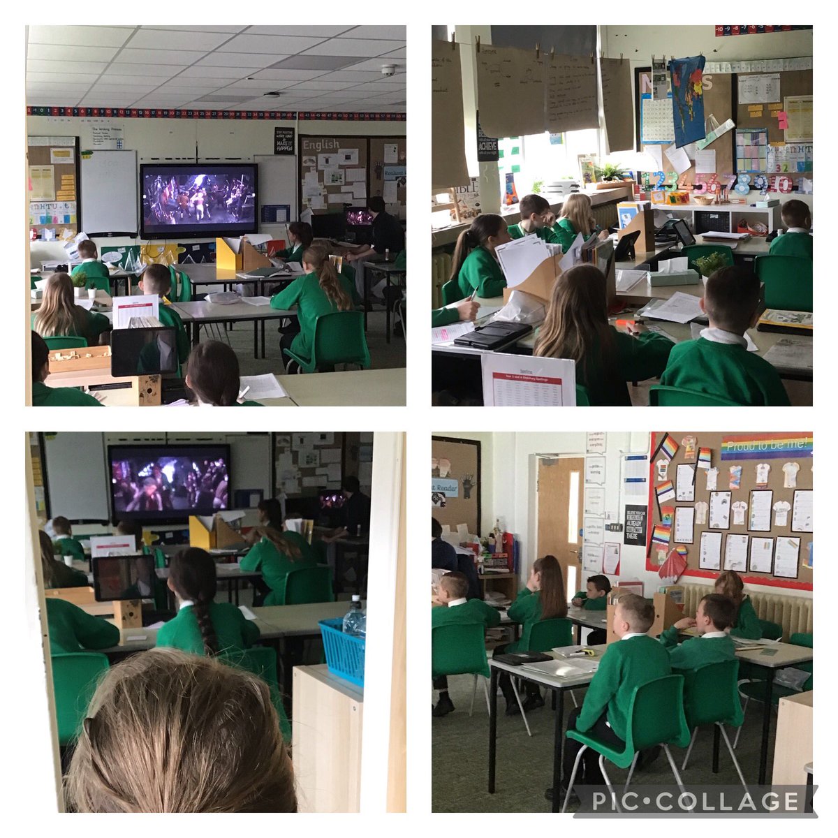 CaldiPrimary's tweet photo. Year 5 are watching a clip from Oliver Twist this morning. They are using the information to support #resilientreader @AETAcademies  @CaldiPrimary @vianclark @CNicholson_Edu @CaldiY5 https://t.co/Kp50JgH3nQ
