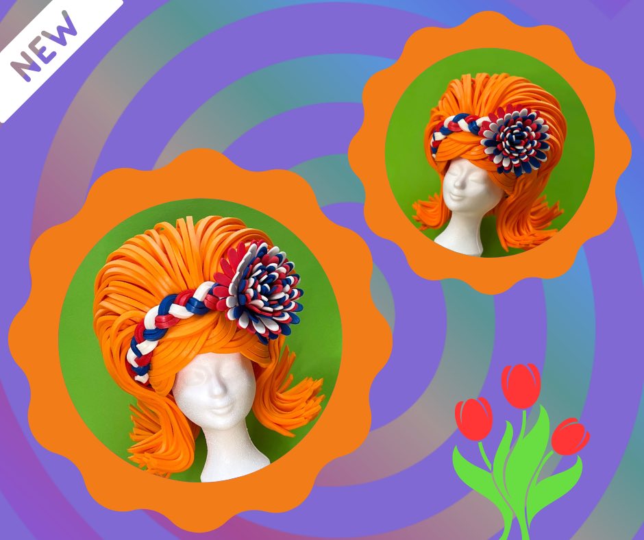 FollyFoam's tweet photo. New variant of our Funky Folly wigpackage: 🧡HOLLANDIA🧡
Great for #kingsday #koningsdag #maastricht https://t.co/yPSXAwrpU5