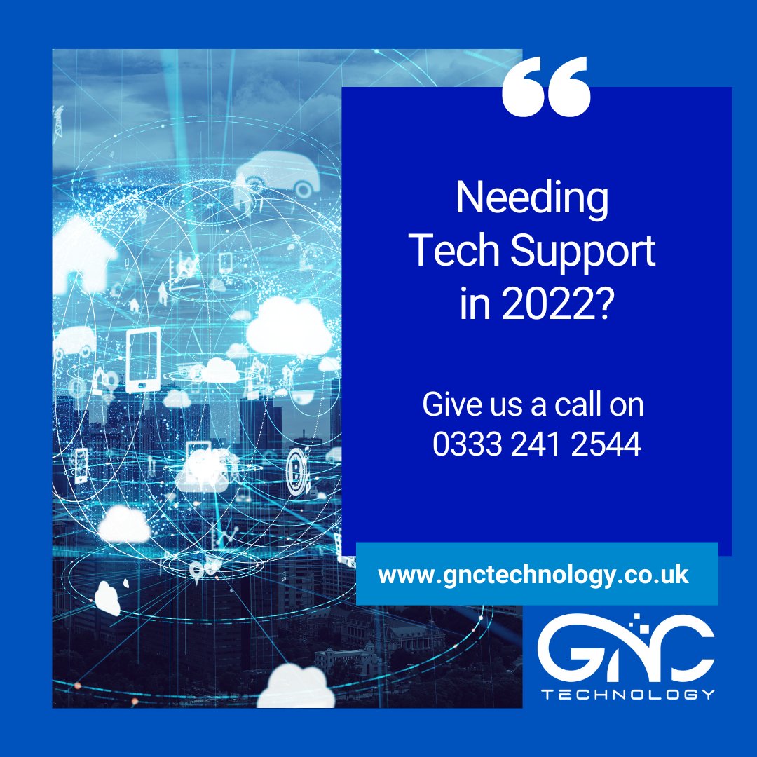 If you are looking to outsource your need for IT Support this year or change your current supplier, please give us a call on 0333 241 2544 or visit gnctechnology.co.uk

#itsupportprovider #itsupport
