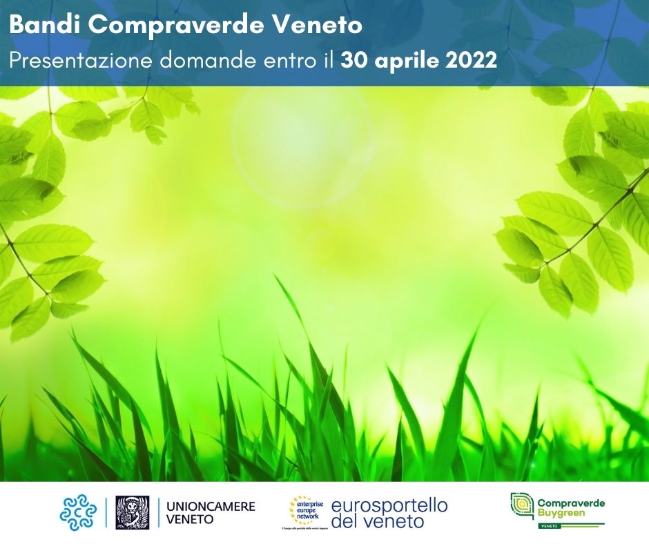 unioncamereVEN's tweet image. Quinta edizione #Compraverde #Veneto: due bandi rivolti a stazioni appaltanti e imprese. 
👉Scadenza 30 aprile 2022.
Attenzione verrà rivolta ai criteri a sostegno della transizione ecologica, rivoluzione verde, inclusione sociale e la coesione ➡ bit.ly/compraverde_ve…