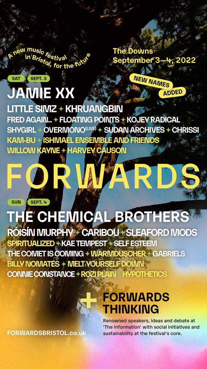 So excited for @ForwardsBristol - that lineup is CHEF’S KISS babyyyyy